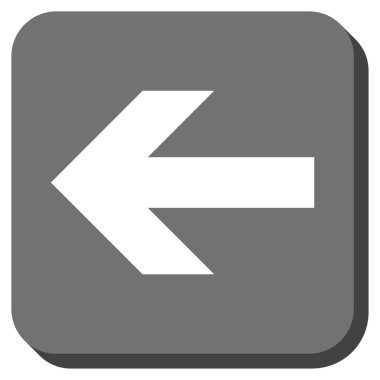 Ok sol yuvarlak kare vektör simgesi