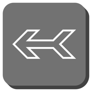 Ok sol yuvarlak kare vektör simgesi