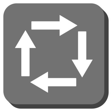 Dolaşım okları yuvarlak kare vektör simgesi