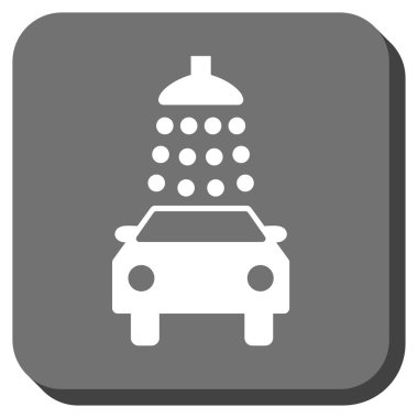 Oto yıkama yuvarlak kare vektör simgesi