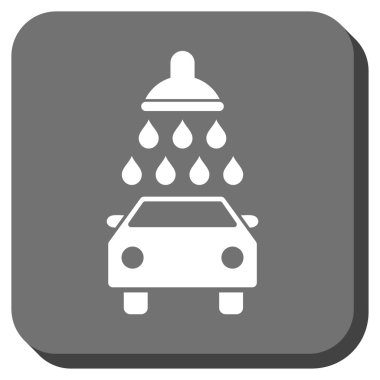Araba duş yuvarlak kare vektör simgesi