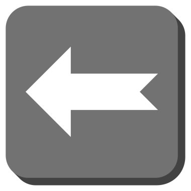 Ok sol yuvarlak kare vektör simgesi