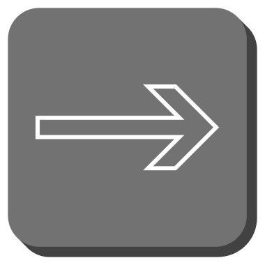 Ok sağ yuvarlak kare vektör simgesi