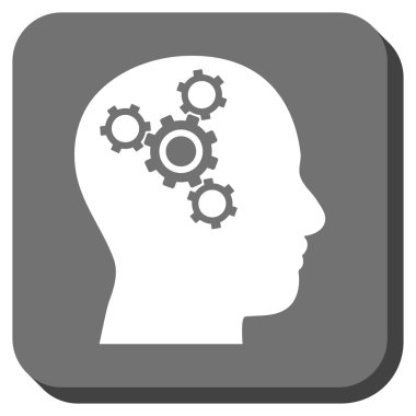 Beyin mekaniği yuvarlak kare vektör simgesi