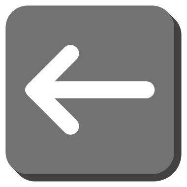 Ok sol yuvarlak kare vektör simgesi