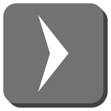 Ok ucu sağ yuvarlak kare vektör simgesi