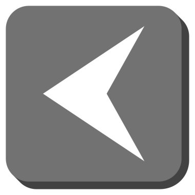 Ok ucu sol yuvarlak kare vektör simgesi