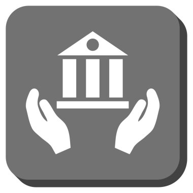 Banka hizmet yuvarlak kare vektör simgesi