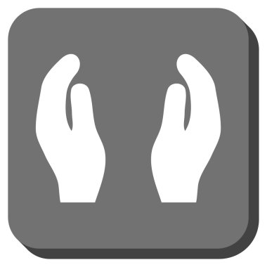 Alkış eller yuvarlatılmış kare vektör simgesi