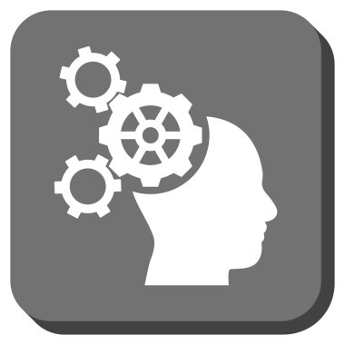 Beyin mekaniği yuvarlak kare vektör simgesi