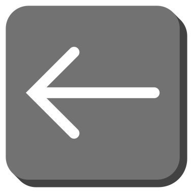 Ok sol yuvarlak kare vektör simgesi