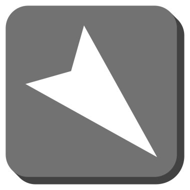 Ok ucu sağ aşağı yuvarlak kare vektör simgesi