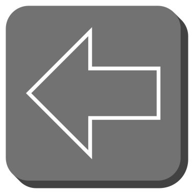 Ok sol yuvarlak kare vektör simgesi