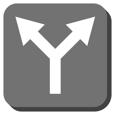 Yuvarlatılmış Kare vektör simge yukarı çatallanma ok