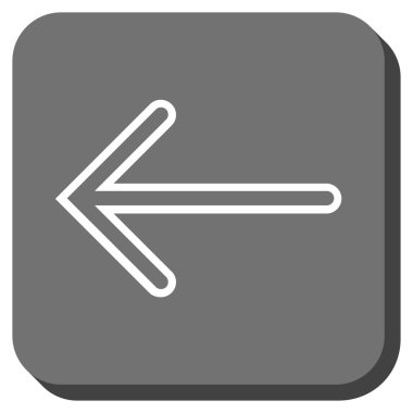 Ok sol yuvarlak kare vektör simgesi