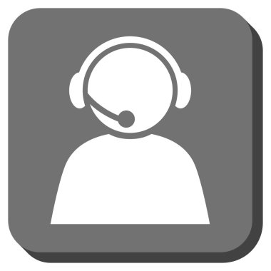 Çağrı Merkezi operatörü yuvarlak kare vektör simgesi