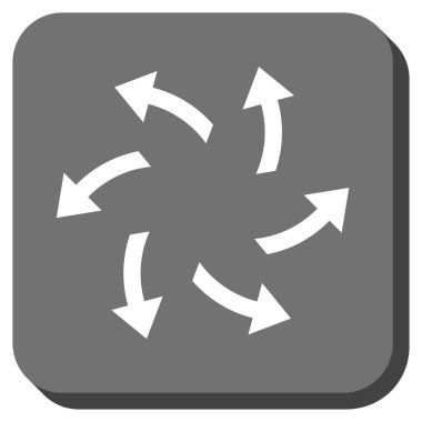 Santrifüj okları yuvarlak kare vektör simgesi