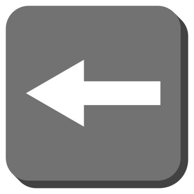 Ok sol yuvarlak kare vektör simgesi