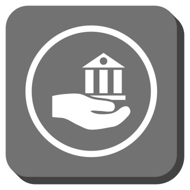Banka hizmet yuvarlak kare vektör simgesi