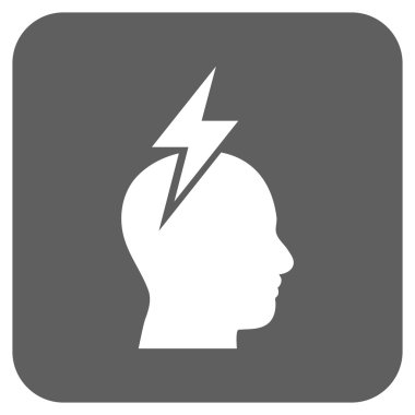 Baş ağrısı düz kare vektör simgesi