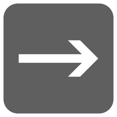 Ok sağ düz vektör simgesi kare