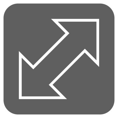 Exchange çapraz düz kare vektör simgesi