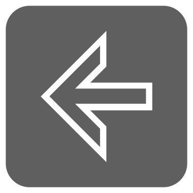 Düz sol ok vektör simgesi kare