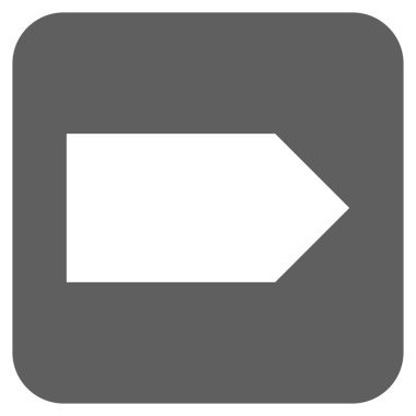 Şu yönde düz vektör simgesi kare