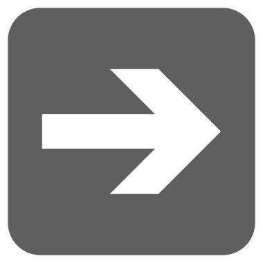 Ok sağ düz vektör simgesi kare