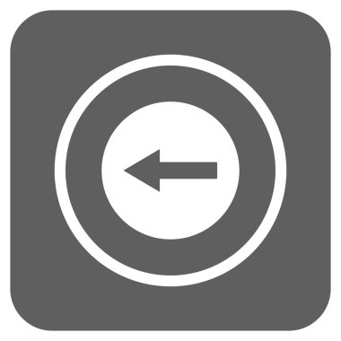 Sol ok düz kare vektör simgesi yuvarlak