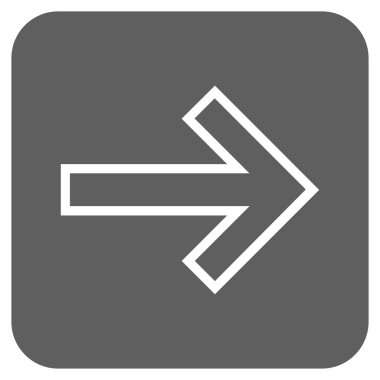 Ok sağ düz vektör simgesi kare