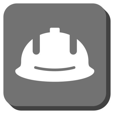 Kare vektör simge inşaat kask yuvarlak