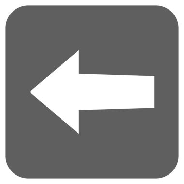 Düz sol ok vektör simgesi kare