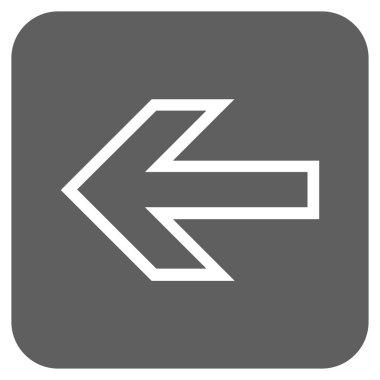 Düz sol ok vektör simgesi kare