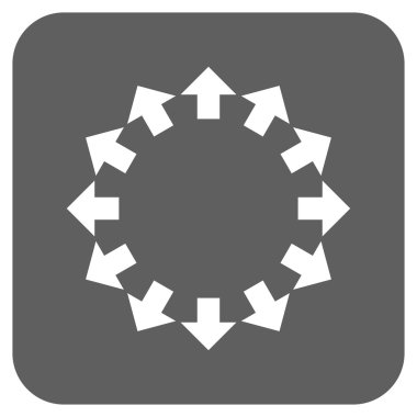 Radyal oklar düz kare vektör simgesi