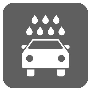 Araba duş düz kare vektör simgesi