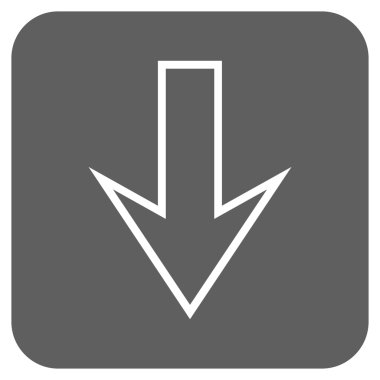 Düz aşağı ok vektör simgesi kare