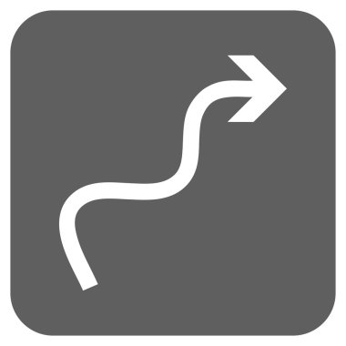 Eğri ok düz kare vektör simgesi