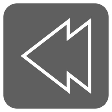 Düz sol yön vektör simgesi kare