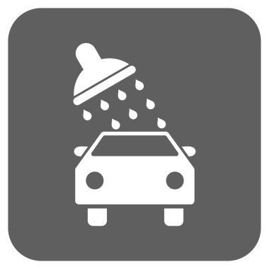 Oto yıkama düz kare vektör simgesi