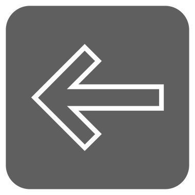 Düz sol ok vektör simgesi kare