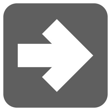 Ok sağ düz vektör simgesi kare