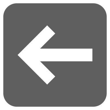 Düz sol ok vektör simgesi kare