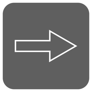 Ok sağ düz vektör simgesi kare