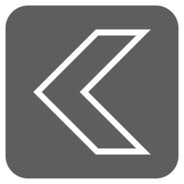 Vektör simge düz sol ok ucu kare