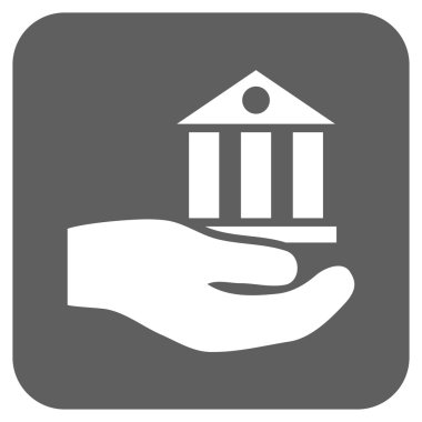 Vektör simge banka hizmet düz kare