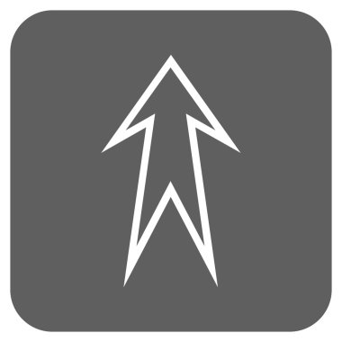 Düz yukarı ok vektör simgesi kare