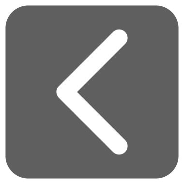 Düz sol yön vektör simgesi kare