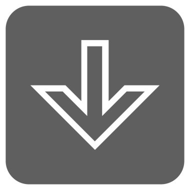 Düz aşağı ok vektör simgesi kare