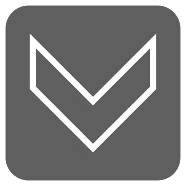 Vektör simge düz aşağı ok ucu kare